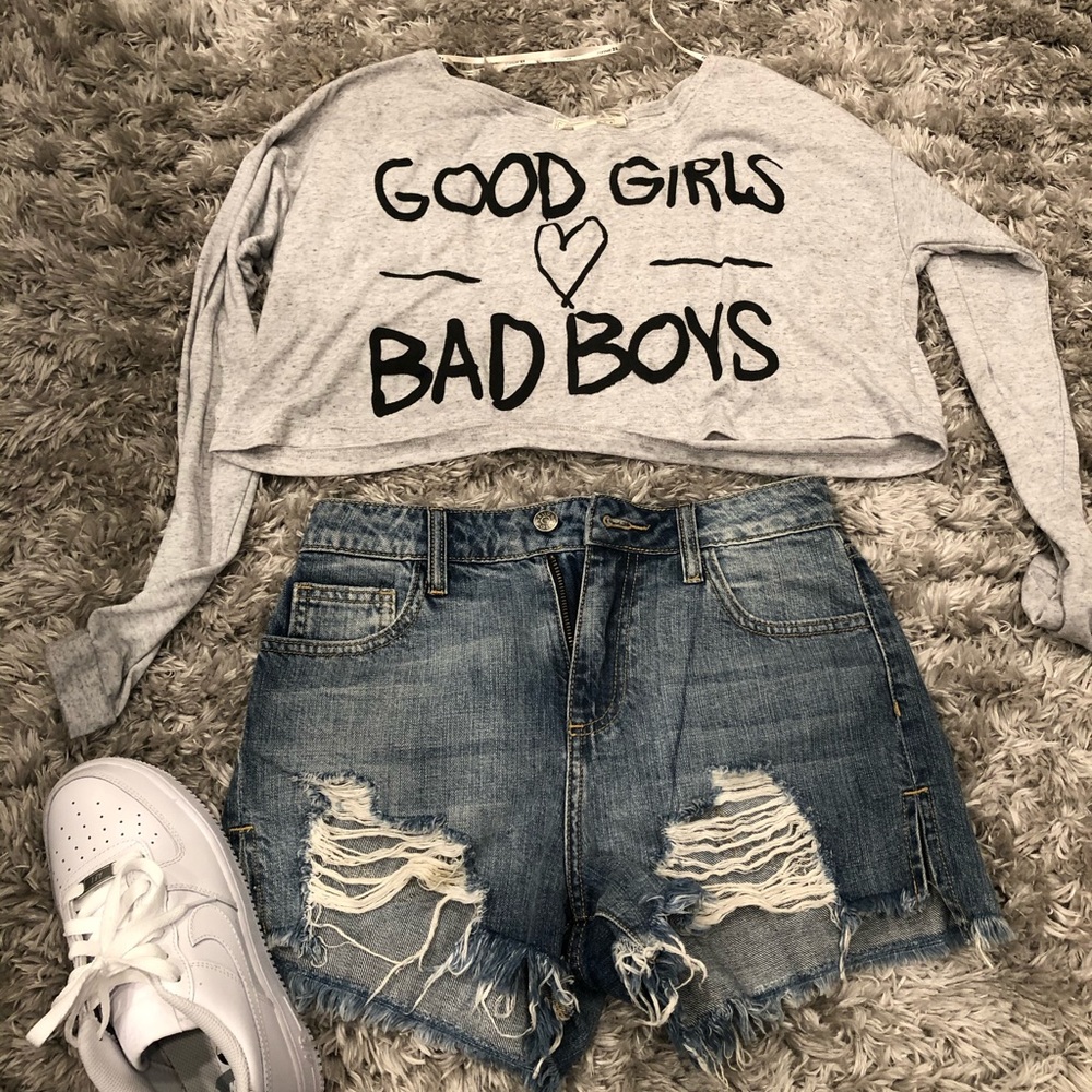 Good Girls <3 Bad Boys Crop Top